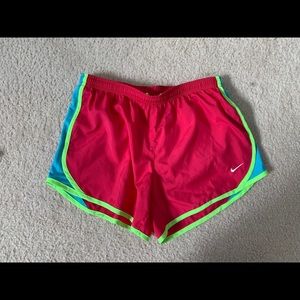 Hot Pink and Neon Nike Running Shorts